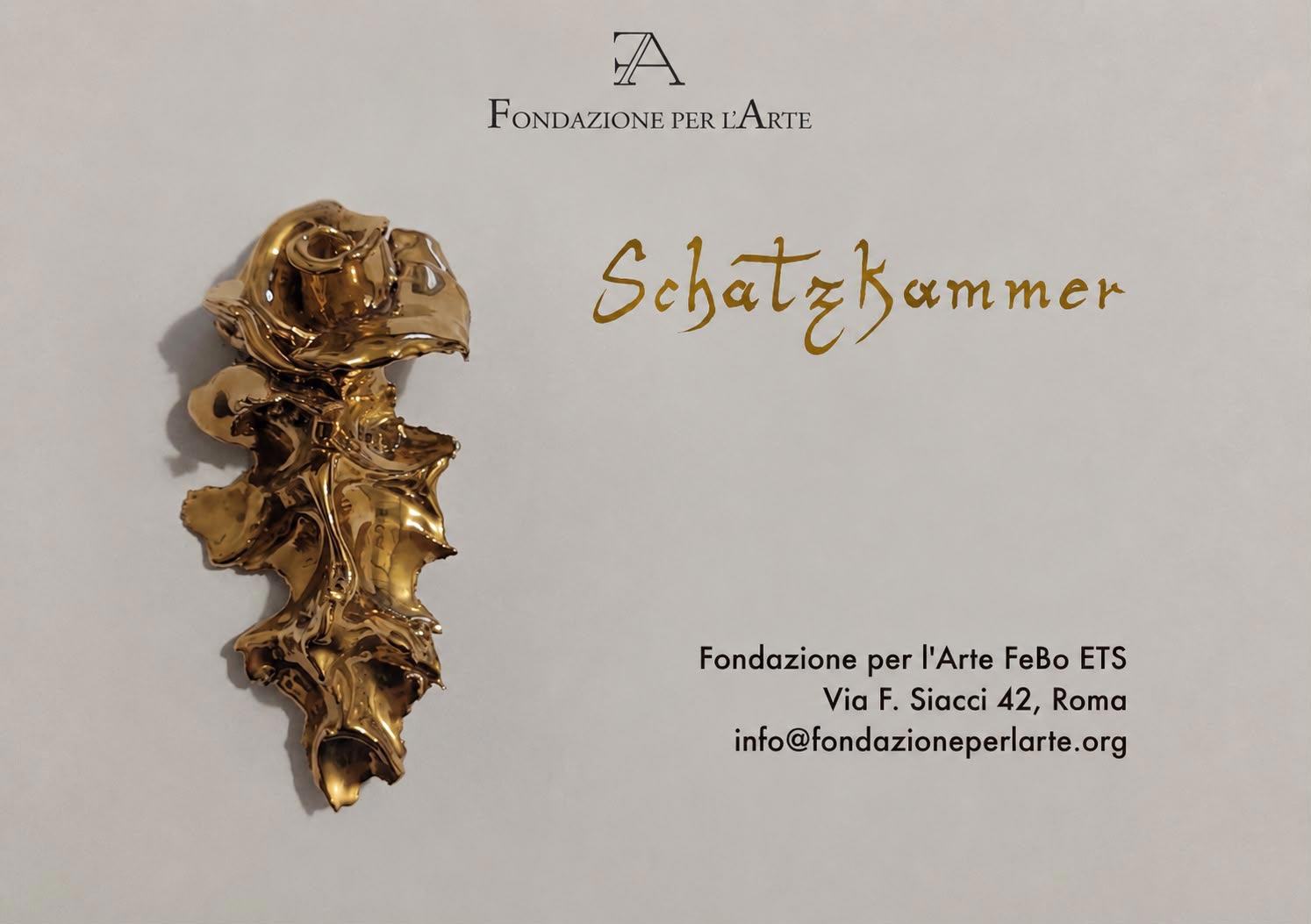 Schatzkammer - Lunedì 8 giugno alle ore 19:00 presso Fondazione per l'Arte FeBo ETS